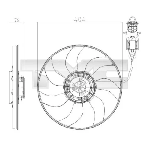 Ventilátor chladenia motora TYC 825-0020