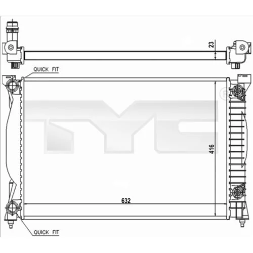 Chladič motora 702-0014-R /TYC/