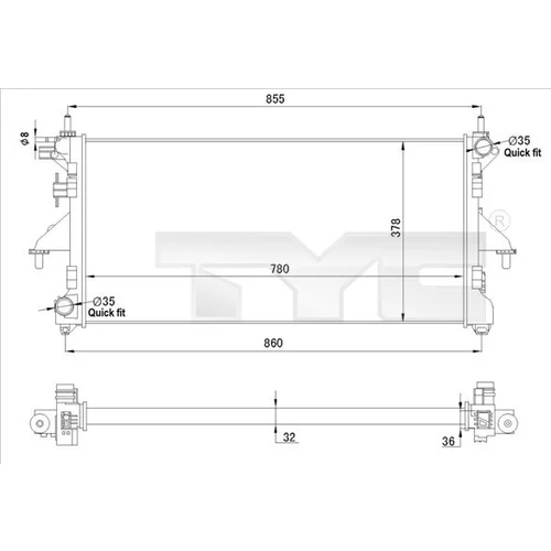 Chladič motora TYC 709-0028-R