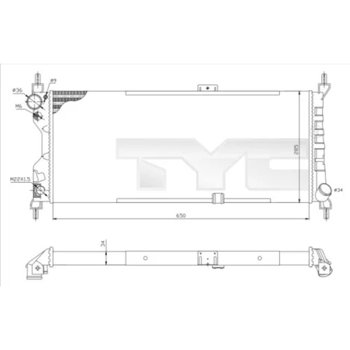 Chladič motora TYC 725-0019-R