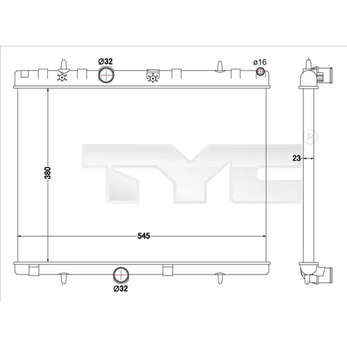 Chladič motora TYC 726-0019-R