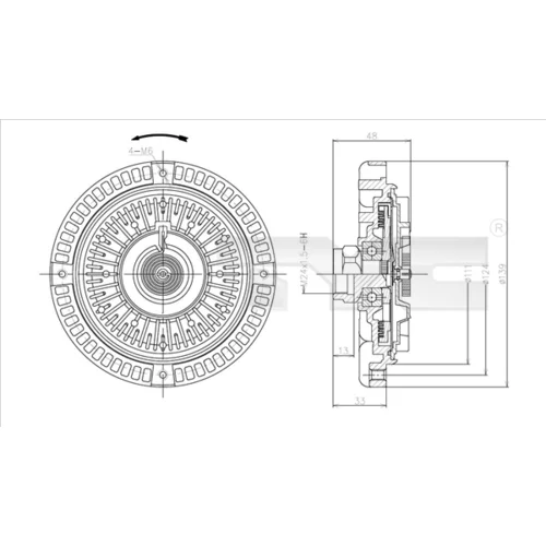 Spojka ventilátora chladenia 802-0060 /TYC/ - obr. 1