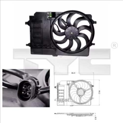 Ventilátor chladenia motora TYC 803-0001