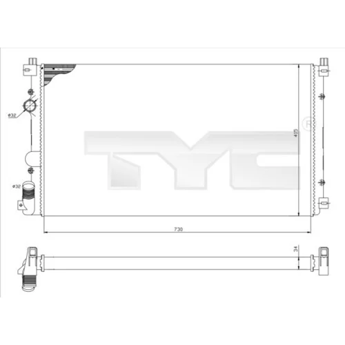 Chladič motora TYC 725-0029