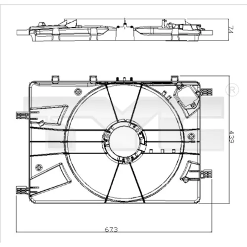 Držiak ventilátora chladiča TYC 825-0016-1