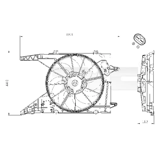 Ventilátor chladenia motora TYC 828-0002