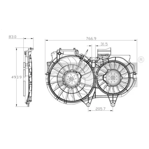 Ventilátor chladenia motora TYC 802-0053