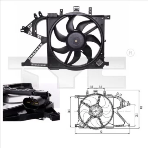 Ventilátor chladenia motora TYC 825-0007