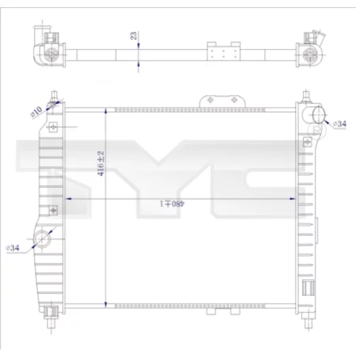 Chladič motora TYC 706-0021-R