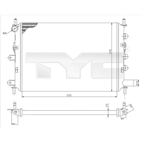 Chladič motora TYC 710-0034-R