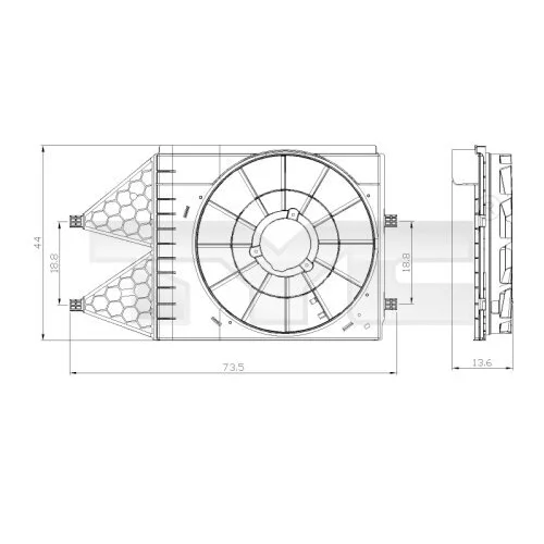 Držiak ventilátora chladiča TYC 837-0033-1