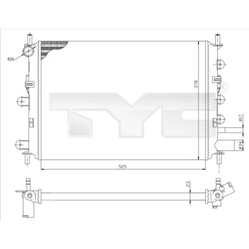 Chladič motora TYC 710-0037-R