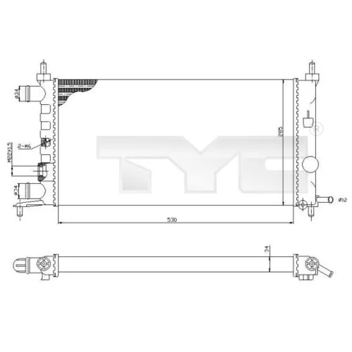 Chladič motora TYC 725-0025-R