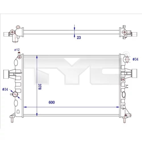 Chladič motora TYC 725-0038-R