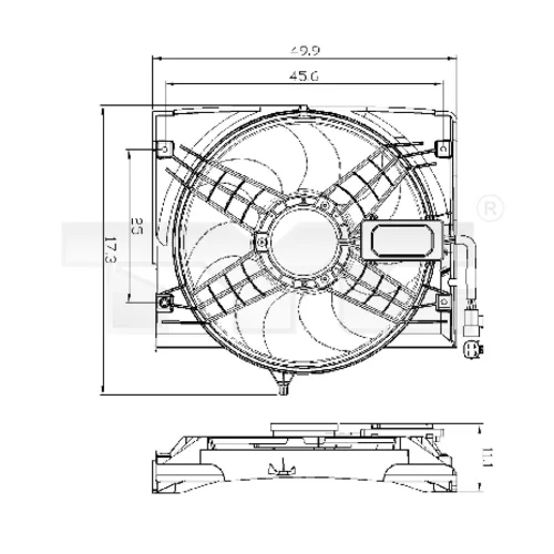 Ventilátor chladenia motora TYC 803-0011