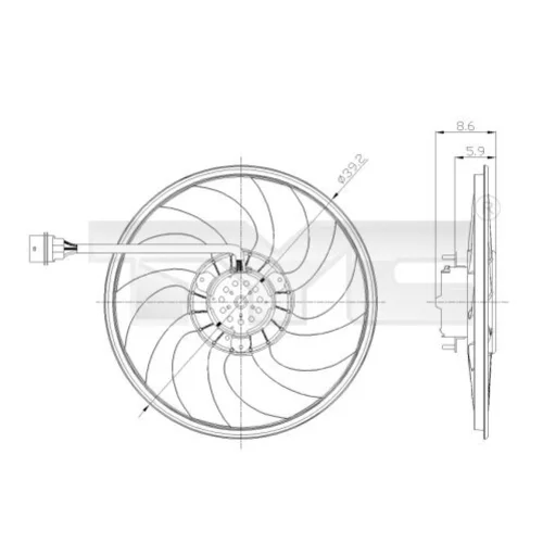 Ventilátor chladenia motora TYC 837-0037