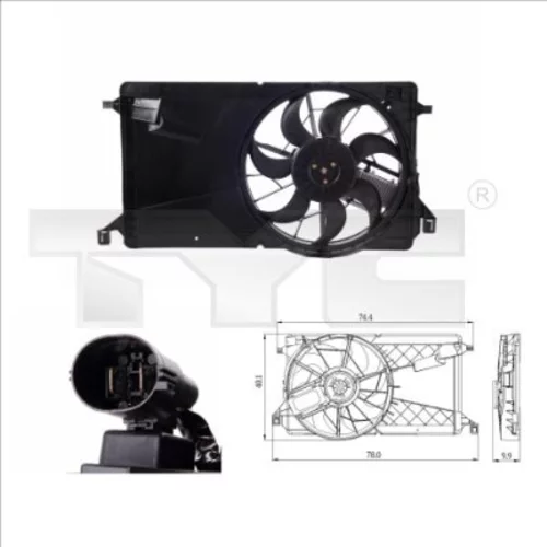 Ventilátor chladenia motora TYC 820-0001