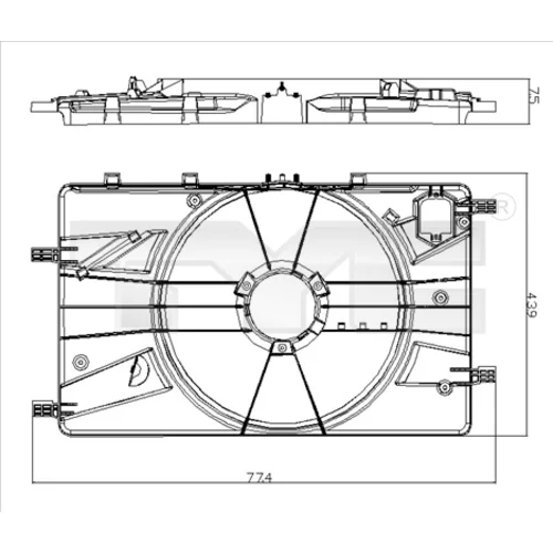 Držiak ventilátora chladiča TYC 825-0018-1