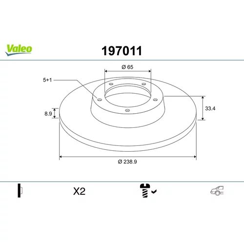 Brzdový kotúč VALEO 197011