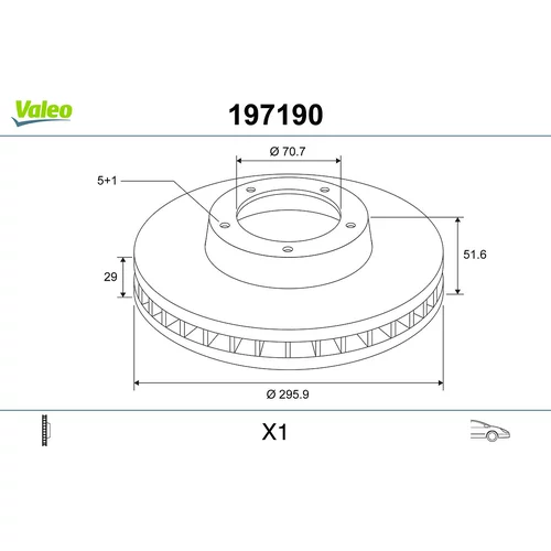 Brzdový kotúč VALEO 197190
