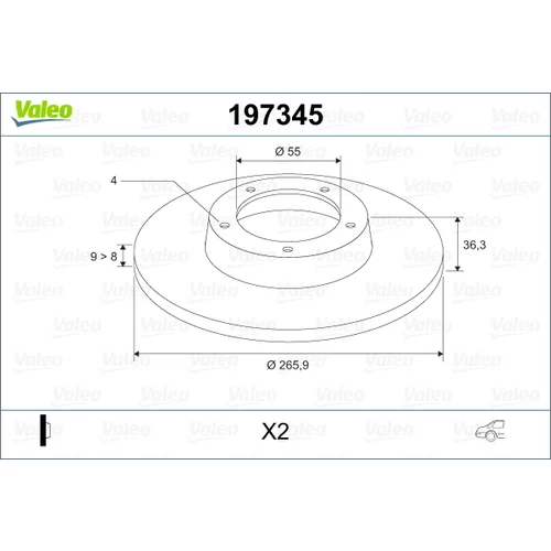 Brzdový kotúč VALEO 197345