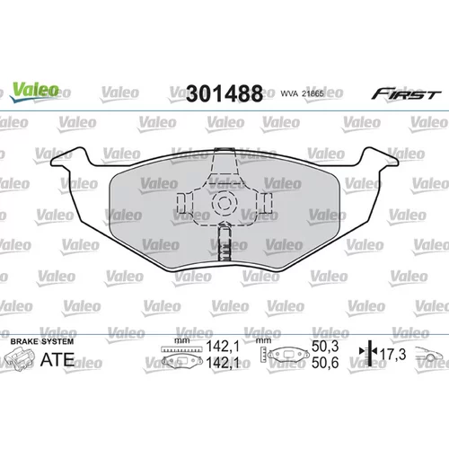 Sada brzdových platničiek kotúčovej brzdy VALEO 301488