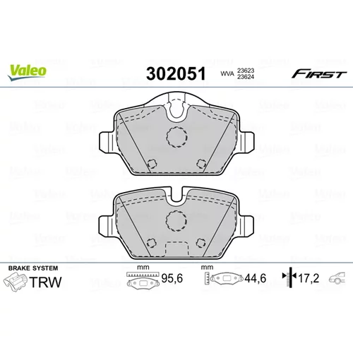 Sada brzdových platničiek kotúčovej brzdy 302051 /VALEO/