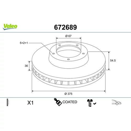 Brzdový kotúč VALEO 672689