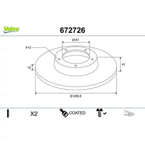 Brzdový kotúč VALEO 672726