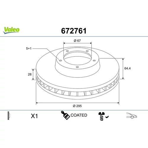 Brzdový kotúč VALEO 672761