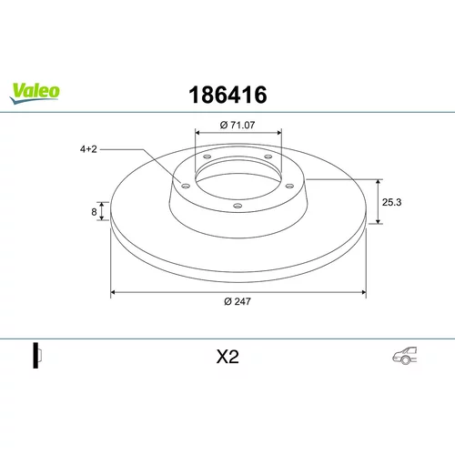 Brzdový kotúč 186416 /VALEO/