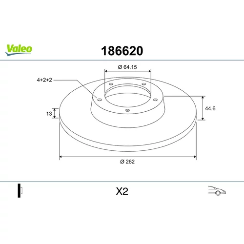 Brzdový kotúč VALEO 186620