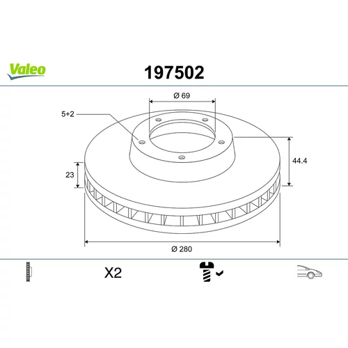Brzdový kotúč 197502 /VALEO/