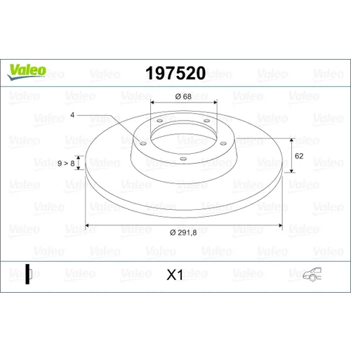 Brzdový kotúč VALEO 197520