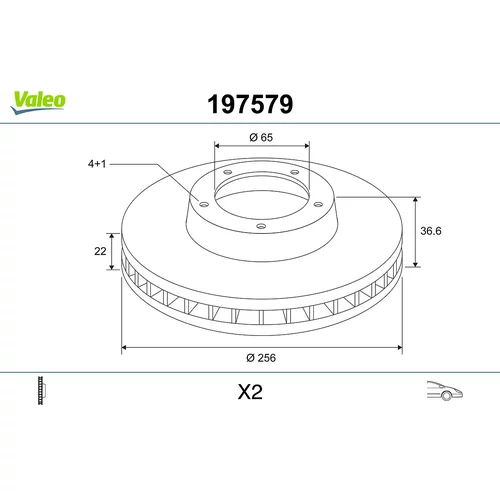 Brzdový kotúč VALEO 197579