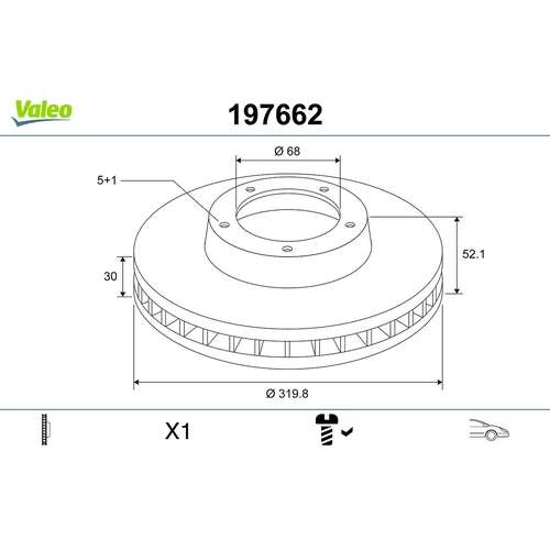 Brzdový kotúč VALEO 197662