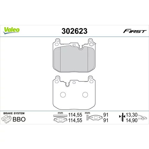 Sada brzdových platničiek kotúčovej brzdy VALEO 302623