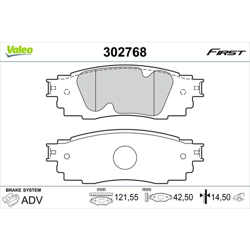 Sada brzdových platničiek kotúčovej brzdy VALEO 302768