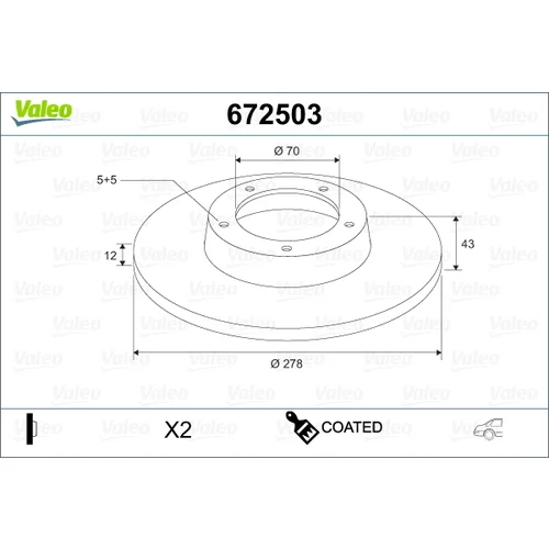 Brzdový kotúč VALEO 672503