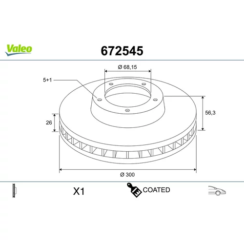 Brzdový kotúč VALEO 672545