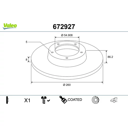 Brzdový kotúč VALEO 672927