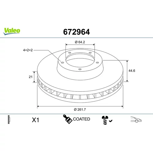 Brzdový kotúč VALEO 672964