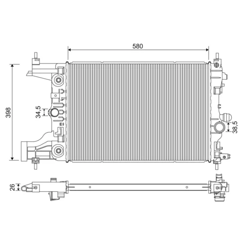 Chladič motora VALEO 701245