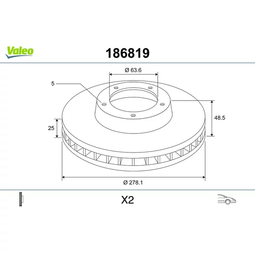 Brzdový kotúč 186819 /VALEO/