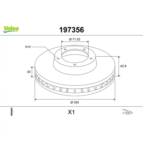Brzdový kotúč VALEO 197356