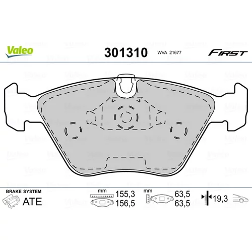 Sada brzdových platničiek kotúčovej brzdy VALEO 301310