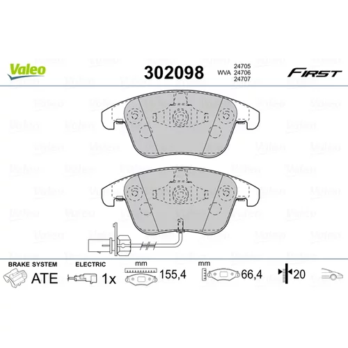 Sada brzdových platničiek kotúčovej brzdy VALEO 302098