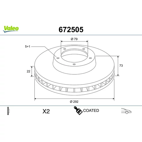 Brzdový kotúč VALEO 672505