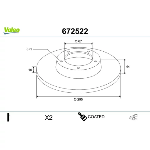 Brzdový kotúč VALEO 672522