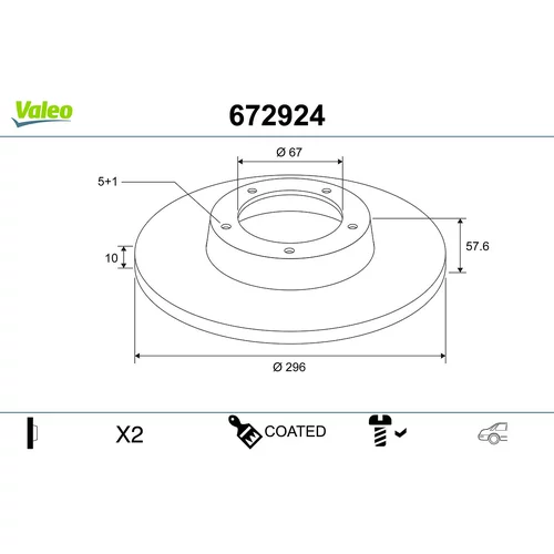 Brzdový kotúč VALEO 672924